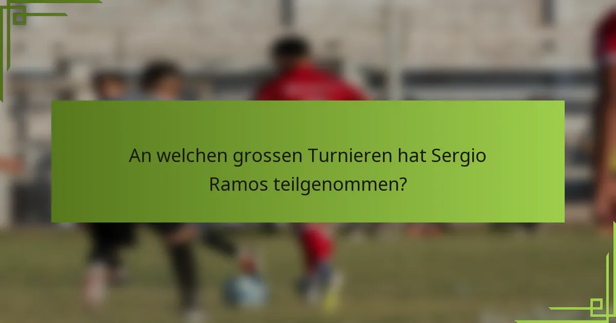 An welchen grossen Turnieren hat Sergio Ramos teilgenommen?