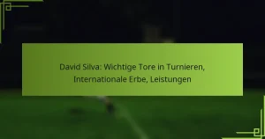 David Silva: Wichtige Tore in Turnieren, Internationale Erbe, Leistungen