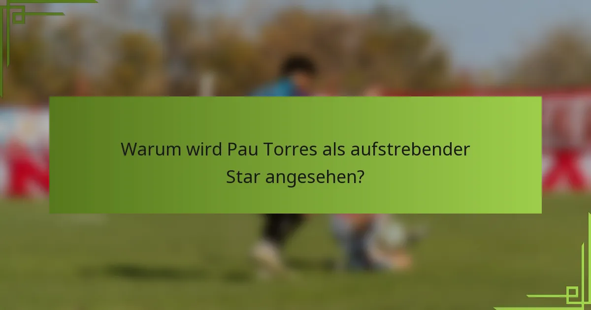 Warum wird Pau Torres als aufstrebender Star angesehen?