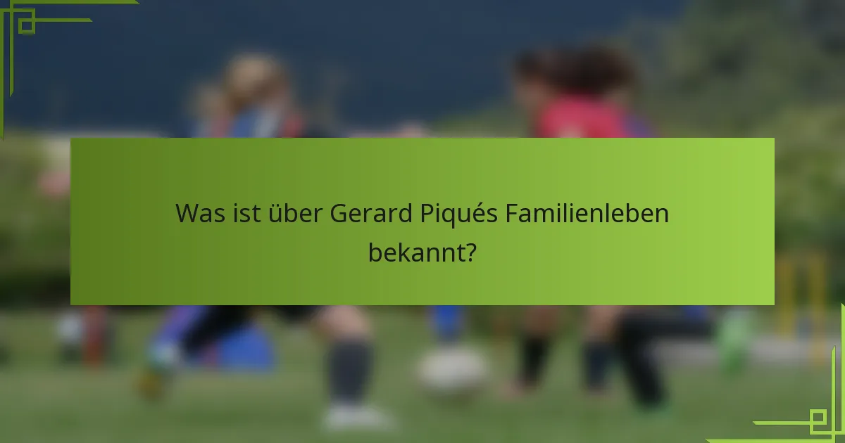 Was ist über Gerard Piqués Familienleben bekannt?