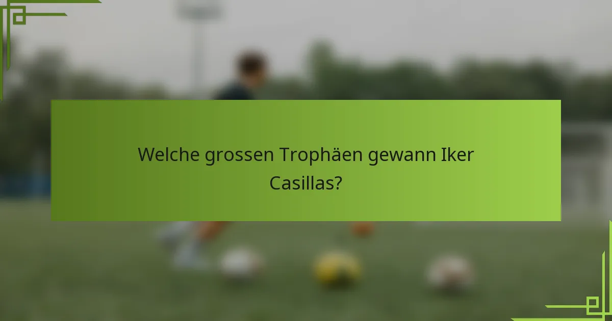 Welche grossen Trophäen gewann Iker Casillas?