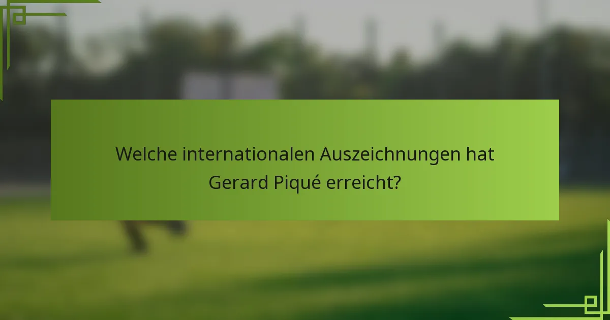 Welche internationalen Auszeichnungen hat Gerard Piqué erreicht?