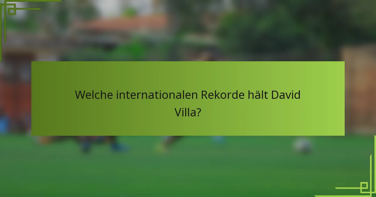 Welche internationalen Rekorde hält David Villa?