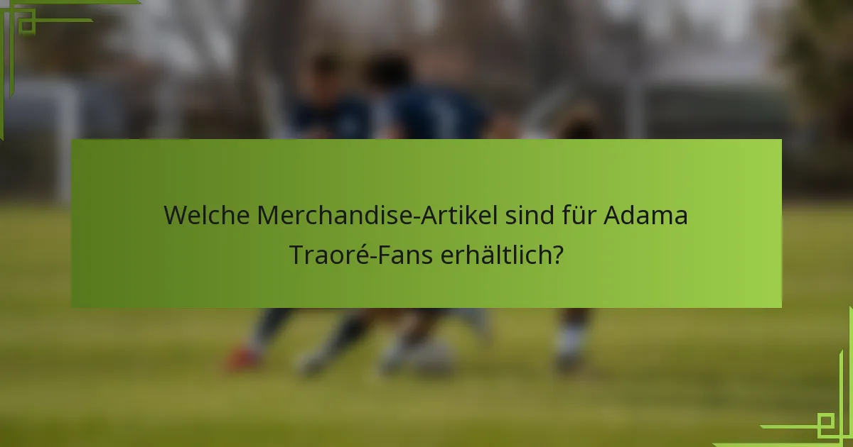 Welche Merchandise-Artikel sind für Adama Traoré-Fans erhältlich?