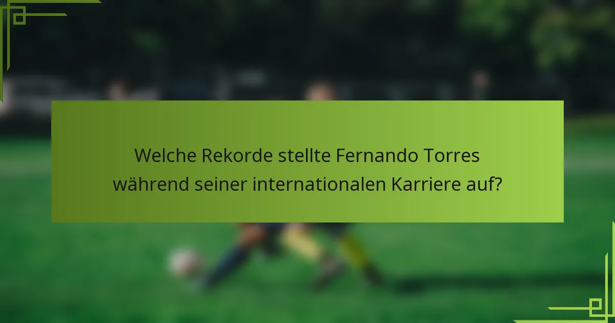 Welche Rekorde stellte Fernando Torres während seiner internationalen Karriere auf?