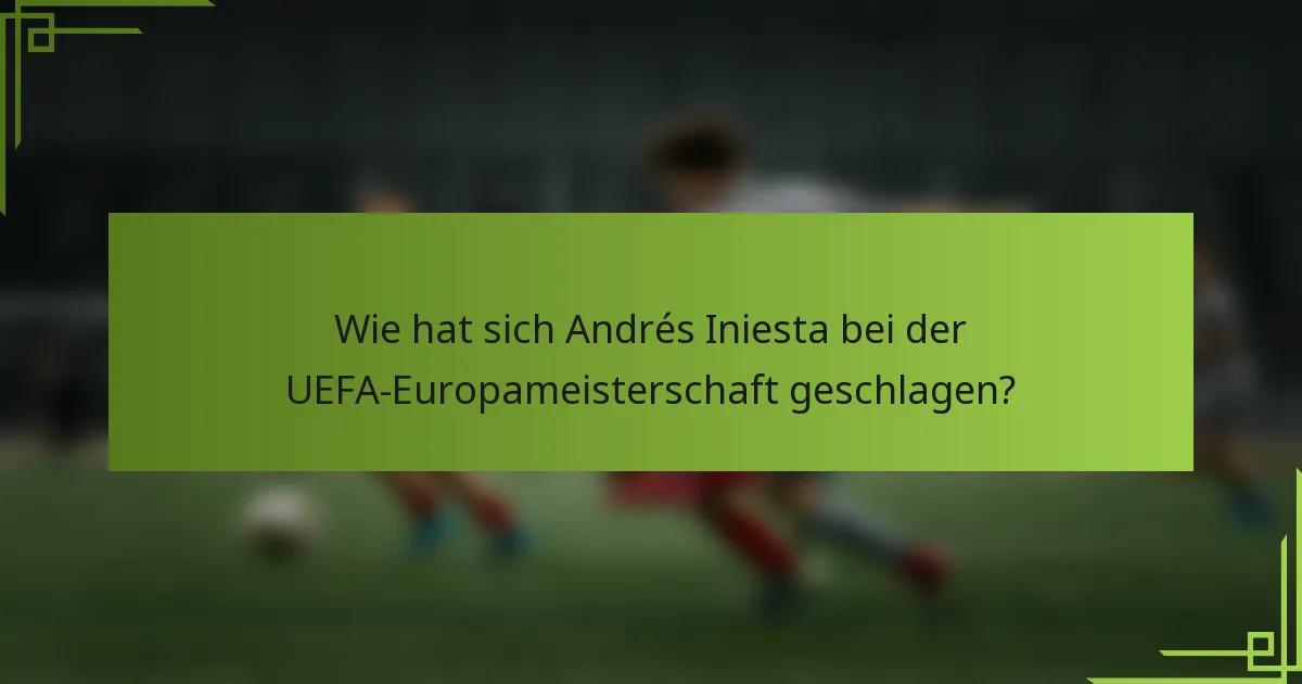 Wie hat sich Andrés Iniesta bei der UEFA-Europameisterschaft geschlagen?